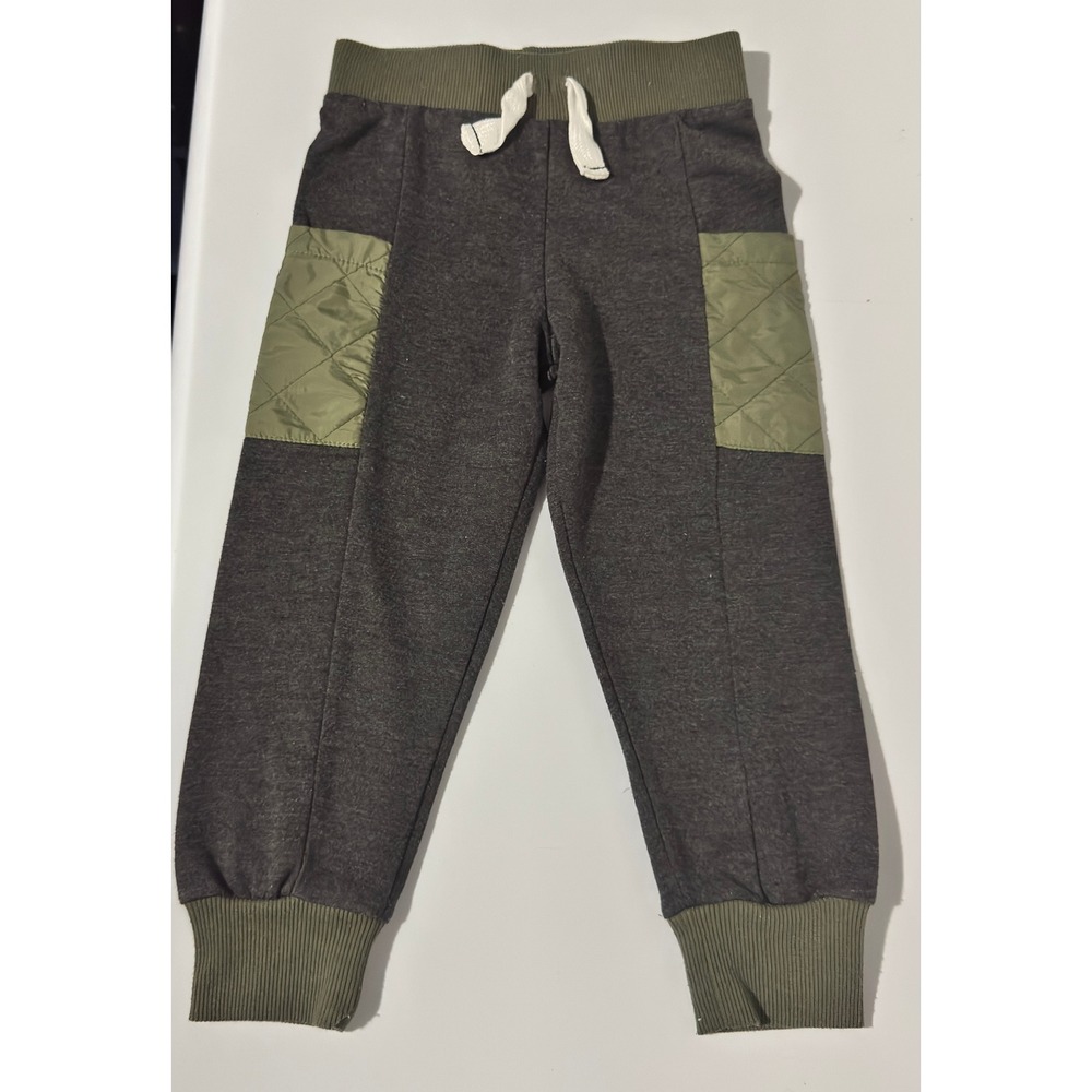 Size 2T - Tahari Kids Olive Heathered Joggers Cargo Pockets